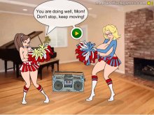 Young hot cheerleaders seduce the adult audience